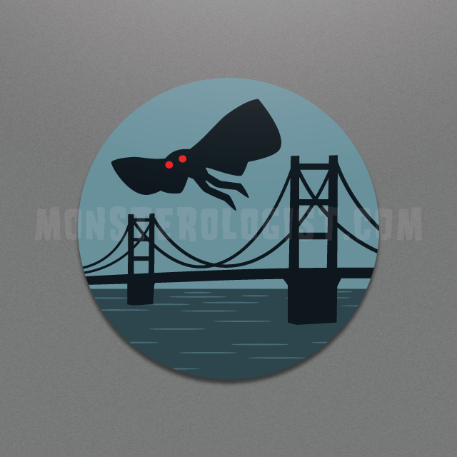 Mothman Point Pleasant Circle Sticker