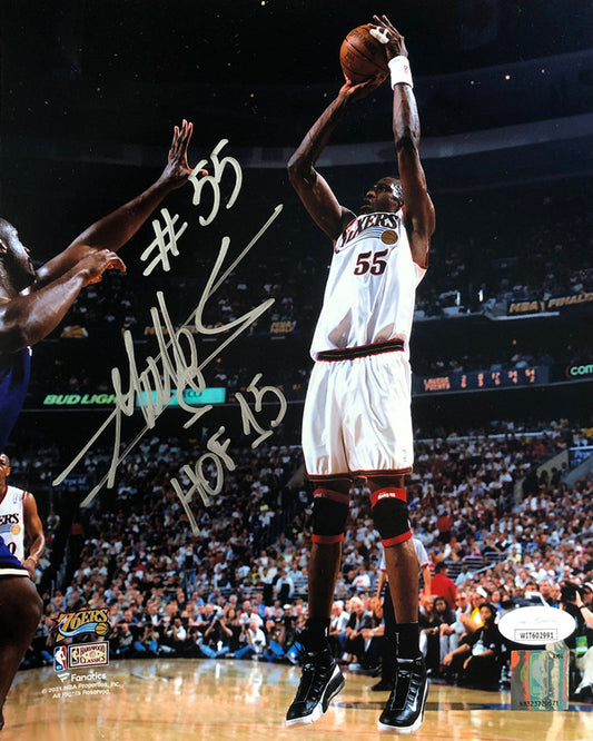 Dikembe Mutombo Philadelphia 76ers Autographed 8" x 10" Photo Inscribed Hall of Fame