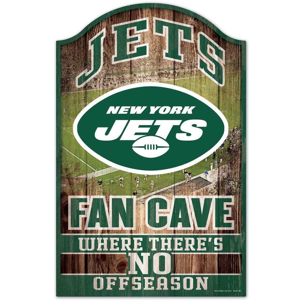 New York Jets Fan Cave 11" x 17" Wood Sign