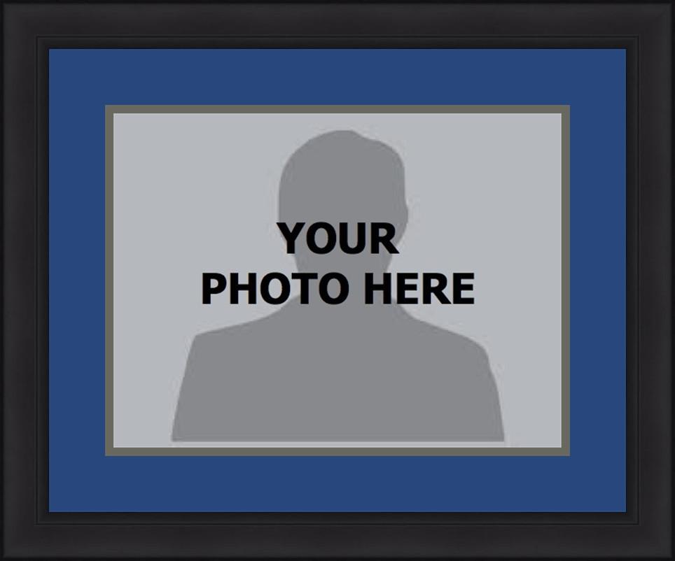 MLB Baseball Photo Picture Frame Kit - Kansas City Royals (Blue Matting, Gray Trim)