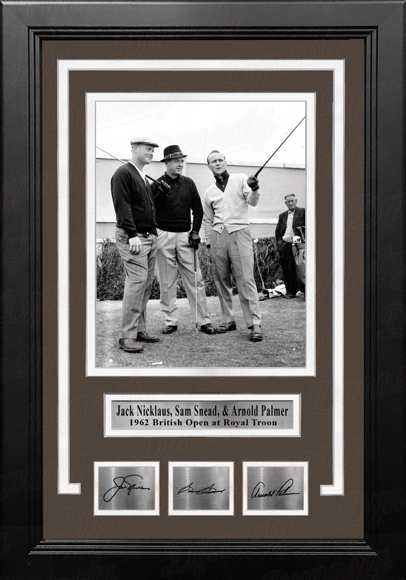 Jack Nicklaus, Sam Snead, & Arnold Palmer 8" x 10" Framed Golf Photo with Engraved Autographs