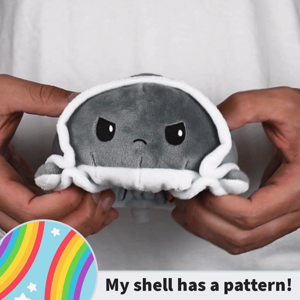 TeeTurtle Reversible Turtle: Rainbow/Storm Clouds (Mini)