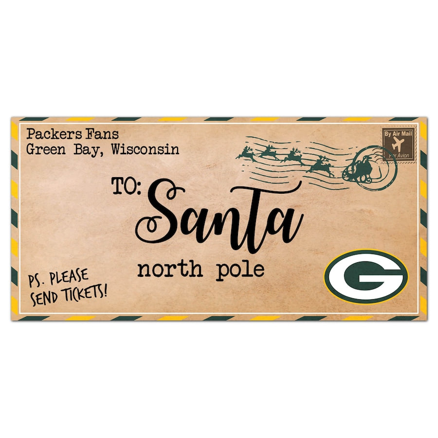 Green Bay Packers 6'' x 12'' Letter to Santa Sign