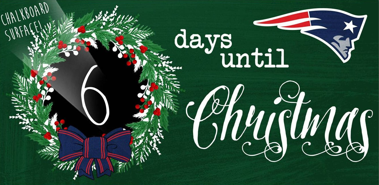 New England Patriots 6'' x 12'' Days Until Christmas Wood Sign