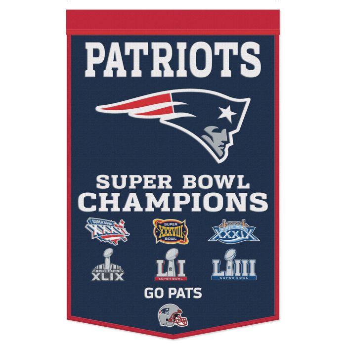 New England Patriots 24" x 38" Primary Wool Banner