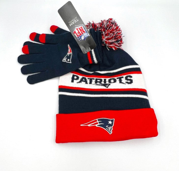 New England Patriots Winter Hat & Gloves Gift Set