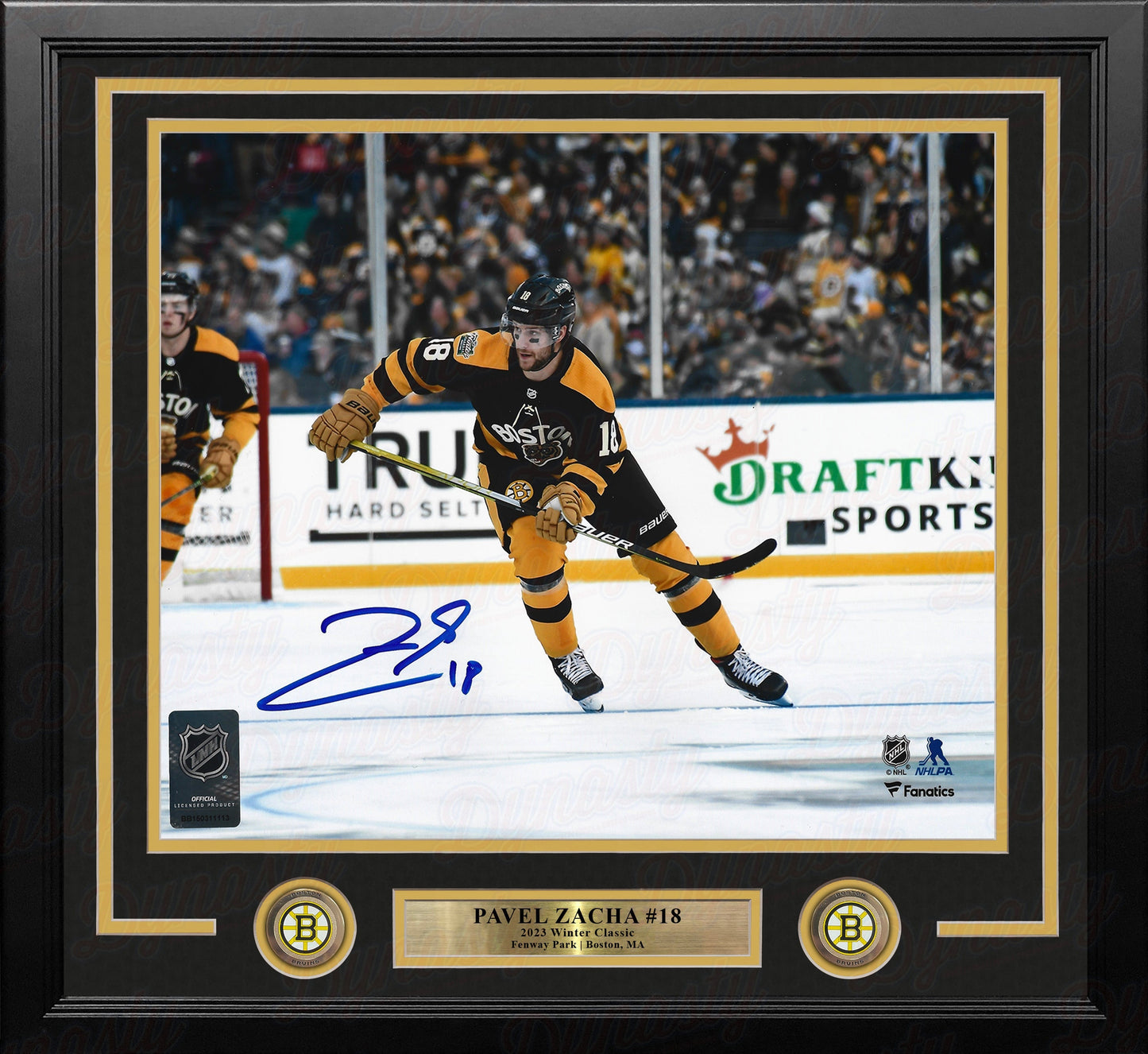 Pavel Zacha 2023 Winter Classic Action Boston Bruins Autographed 11" x 14" Framed Hockey Photo