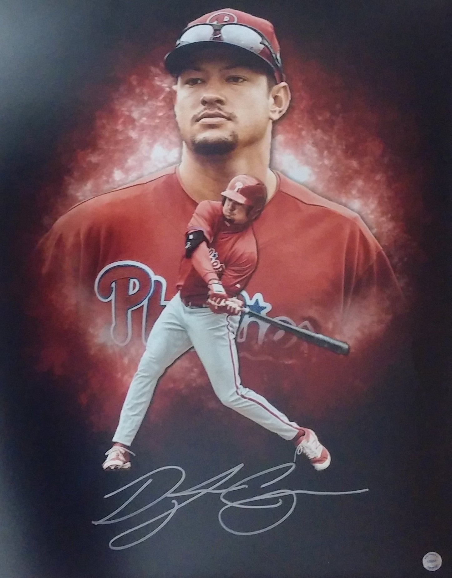 Dylan Cozens Blackout Collage Autographed Philadelphia Phillies 16" x 20" Baseball Photo
