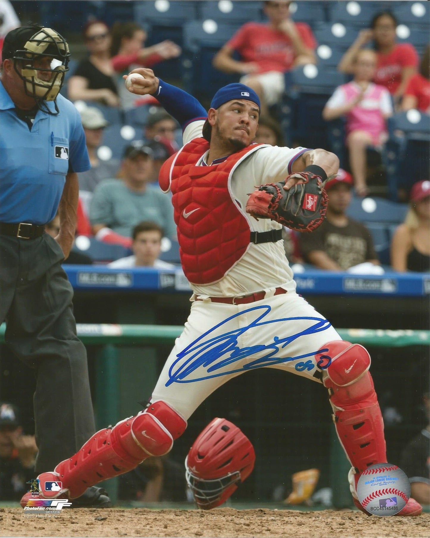 Jorge Alfaro Philadelphia Phillies Throw Autographed MLB Baseball Photo Inscribed 'Oso'
