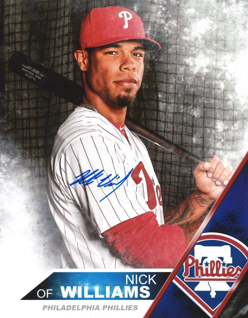 Nick Williams Line-Up Profile Autographed Philadelphia Phillies 16" x 20" Baseball Photo