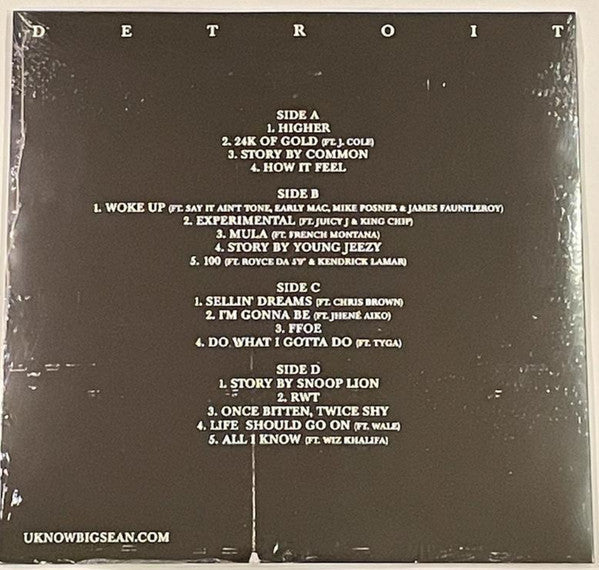 Big Sean - Detroit 2xLP Vinyl LP Record *Unofficial Release*