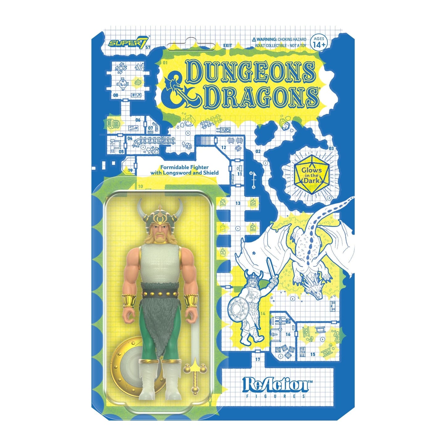 Super7 x DUNGEONS & DRAGONS - Formidable Fighter (GLOW-IN-THE-DARK) ReAction Figure