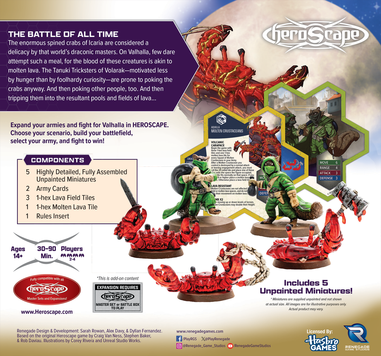 Heroscape: Molten Crustaceans & Tanuki Tricksters Common Army Expansion