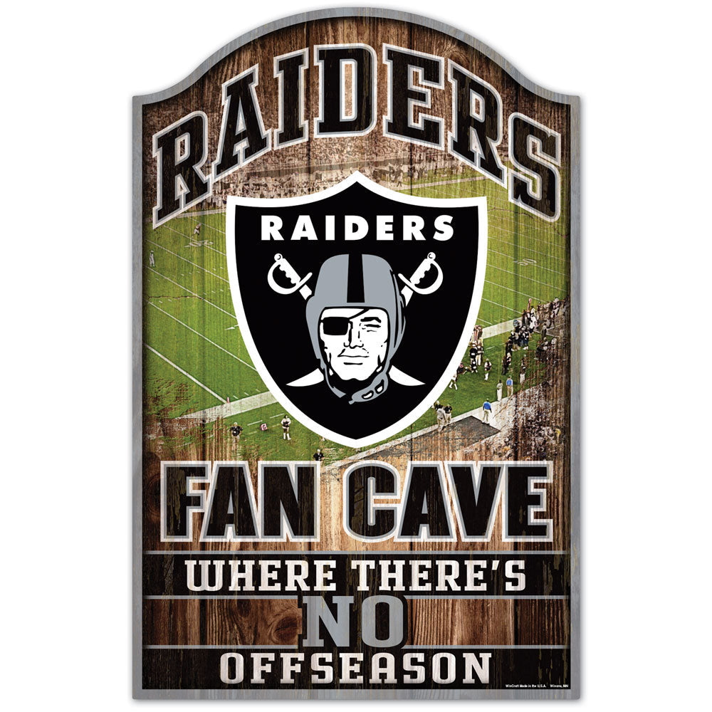Las Vegas Raiders Fan Cave 11" x 17" Wood Sign
