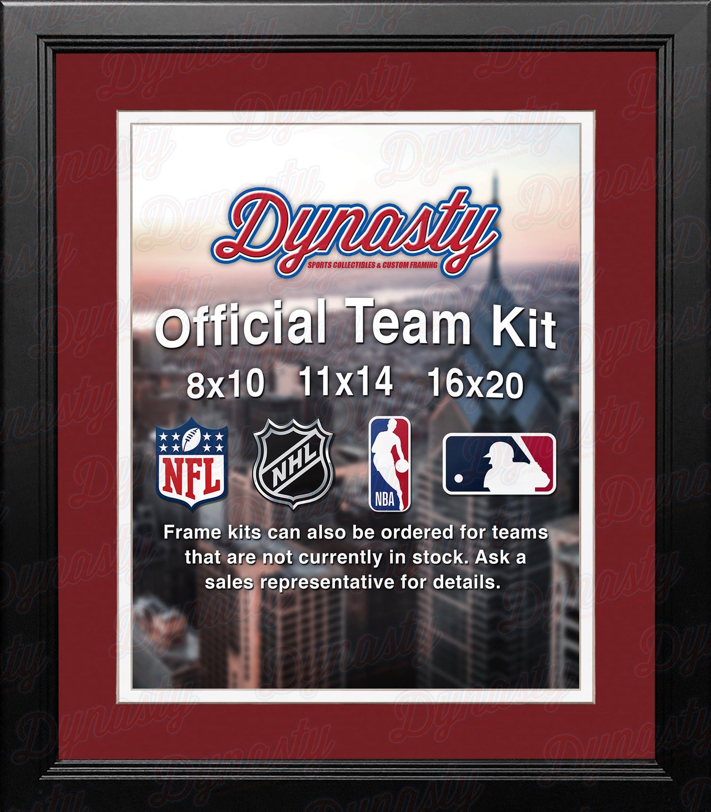 NHL Hockey Photo Picture Frame Kit - New Jersey Devils (Red Matting, White Trim)
