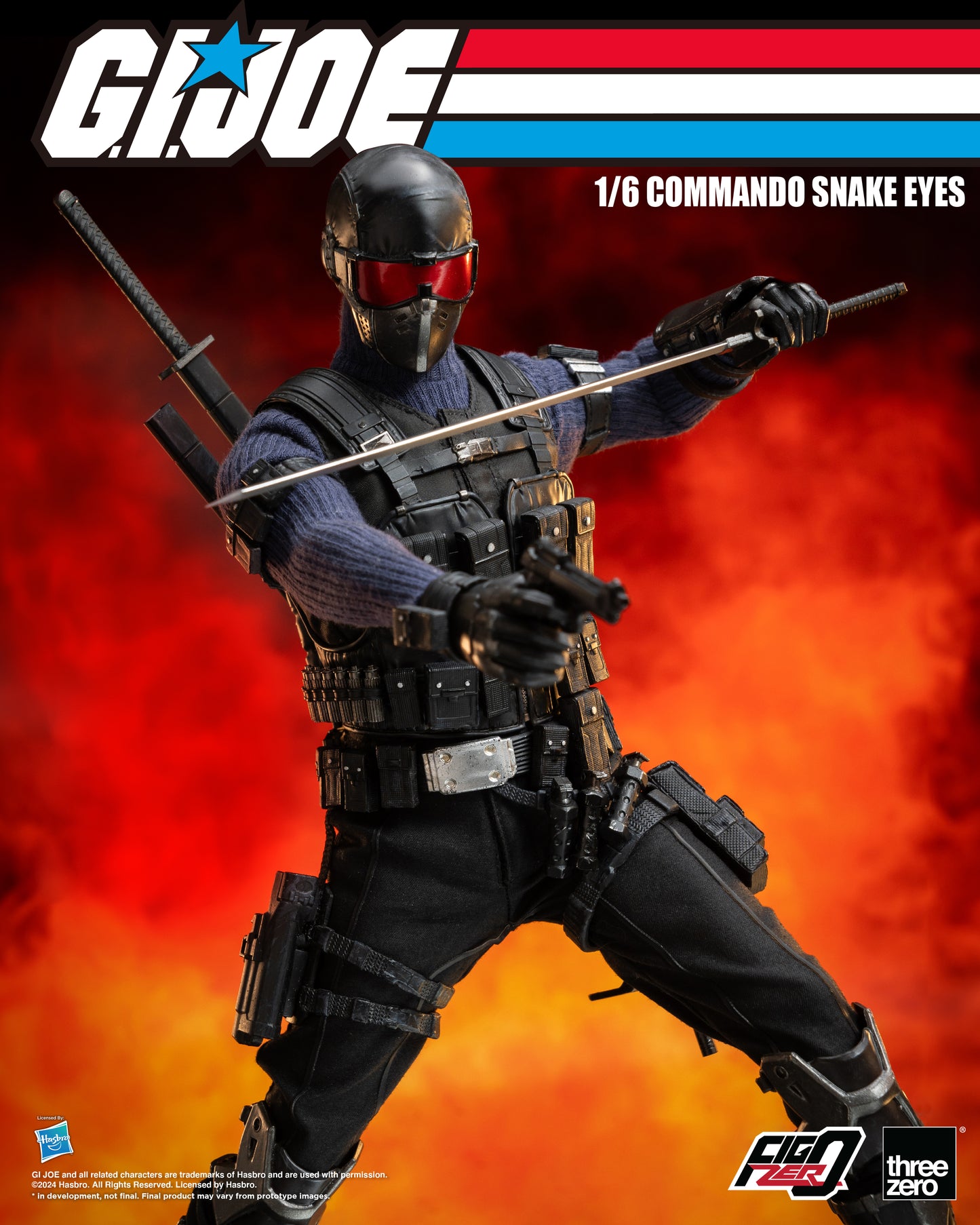 GI Joe Commando Snake Eyes FigZero 1/6 Scale Action Figure by Threezero
