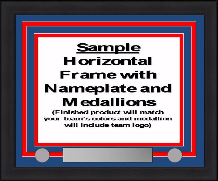 MLB Baseball Photo Picture Frame Kit - Toronto Blue Jays (Blue Matting, Gray Trim)