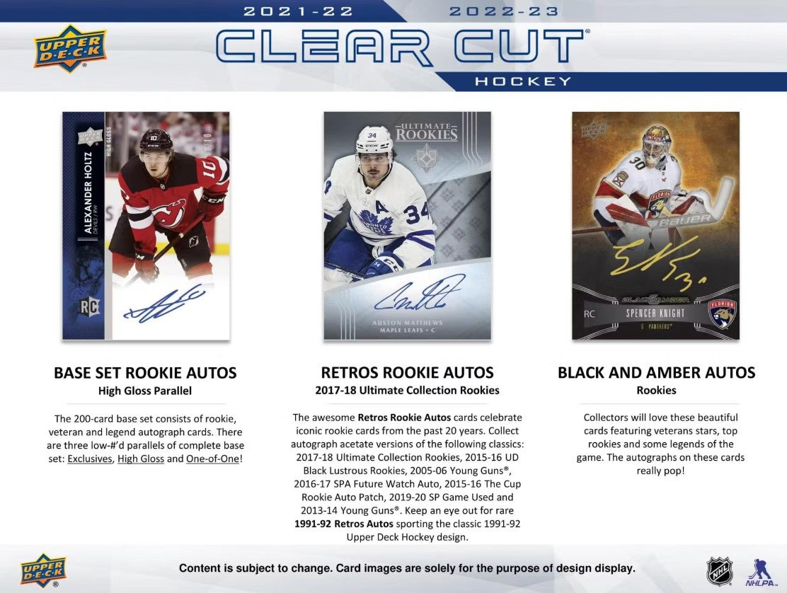 2022/23 Upper Deck Clear Cut Hockey Hobby Box