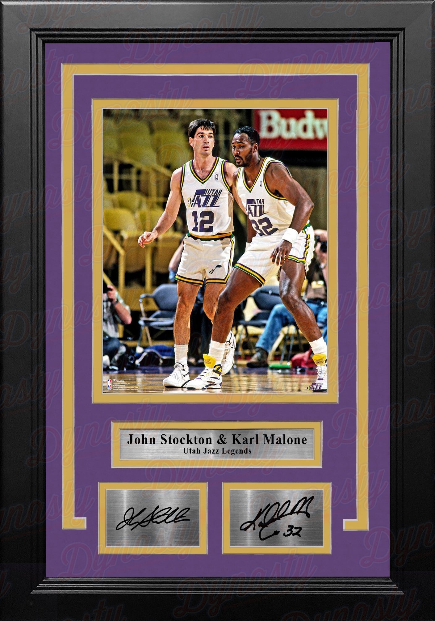 John Stockton & Karl Malone Utah Jazz 8" x 10" Framed Basketball Photo with Engraved Autographs