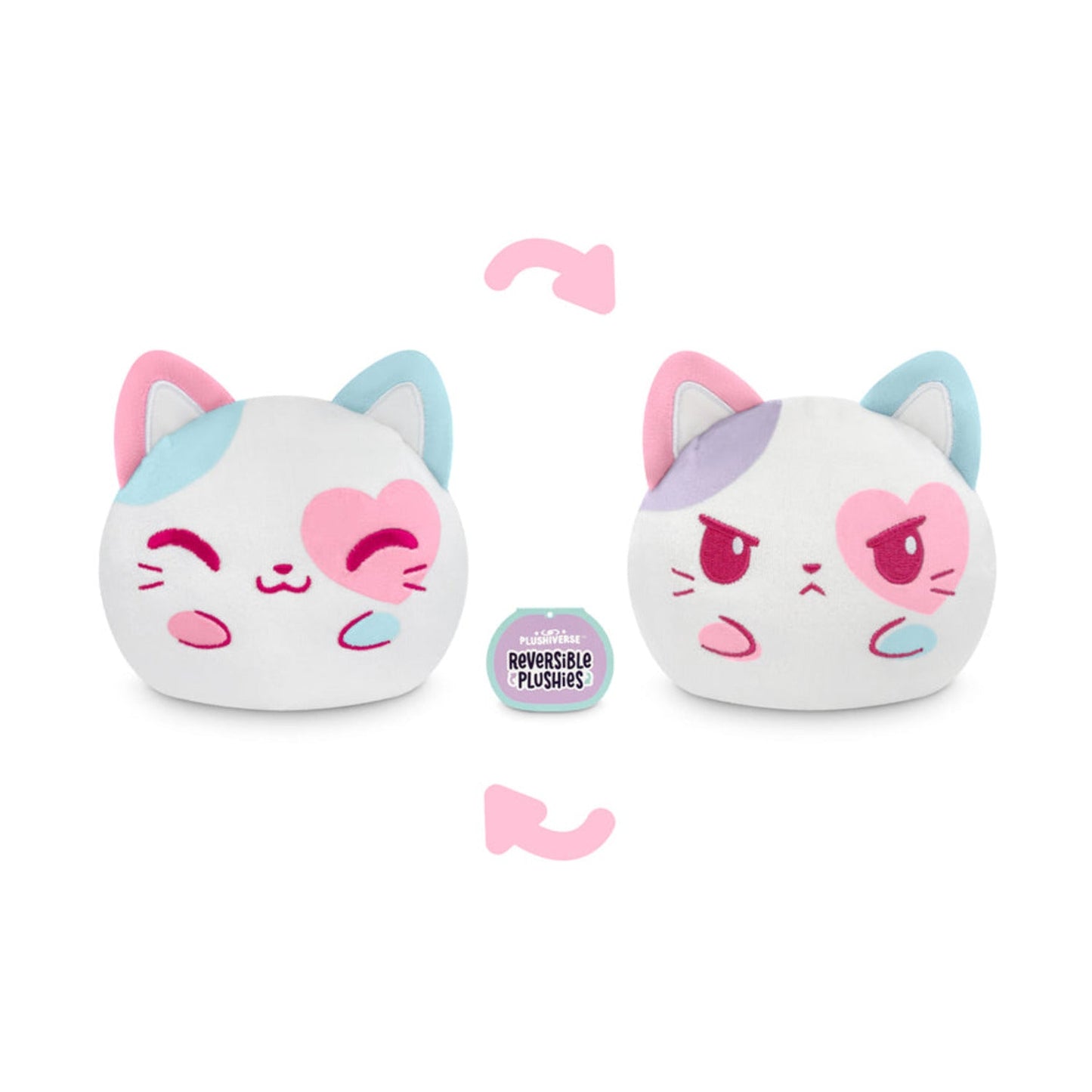 TeeTurtle Reversible Plushie: Cotton Candy Calico