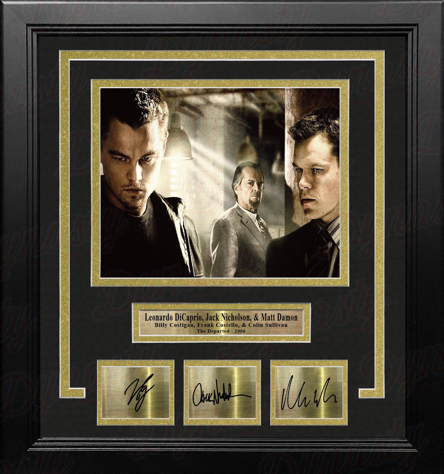 Leonardo DiCaprio Jack Nicholson & Matt Damon The Departed 8x10 Framed Photo with Laser Autographs