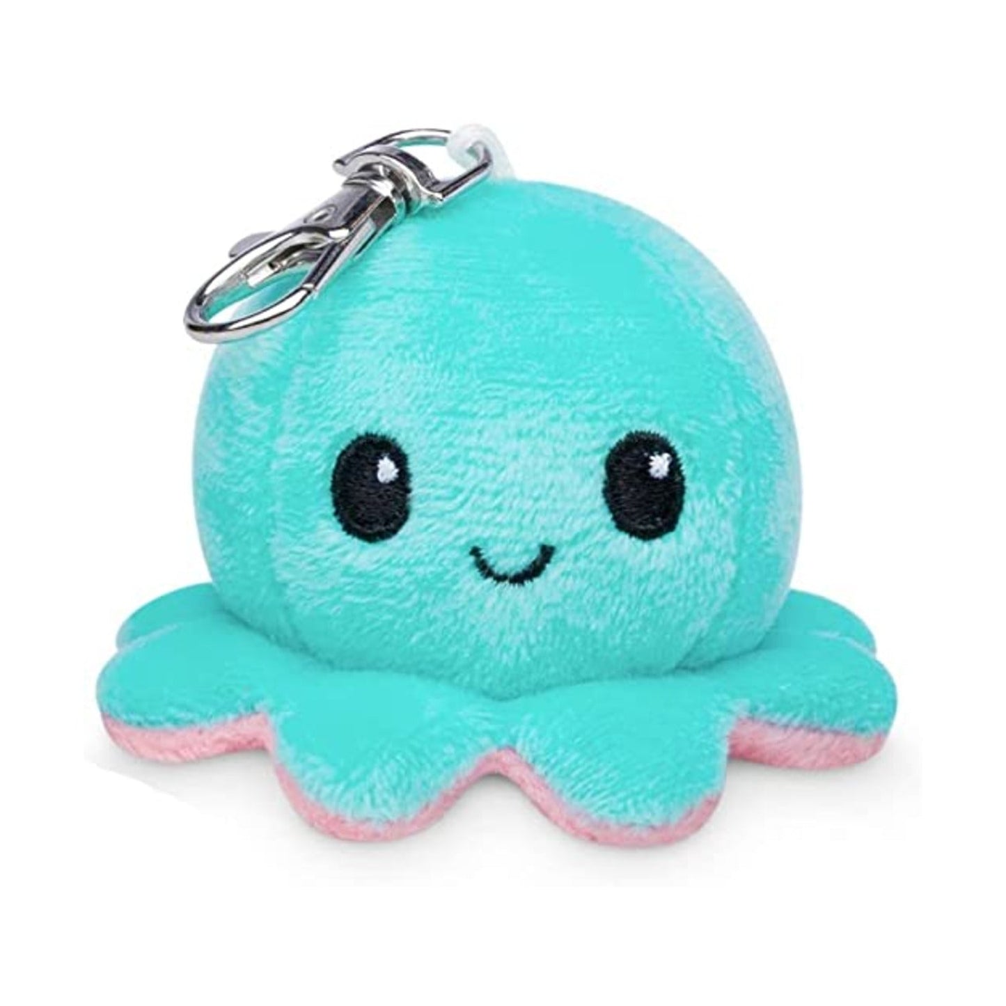 TeeTurtle Plushie Charm Keychain: Happy Aqua Octopus