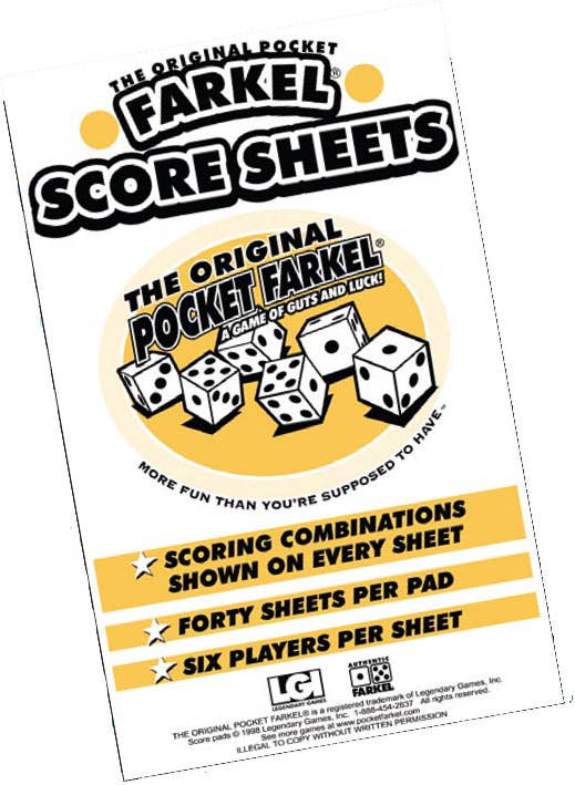 Farkel Score Pad
