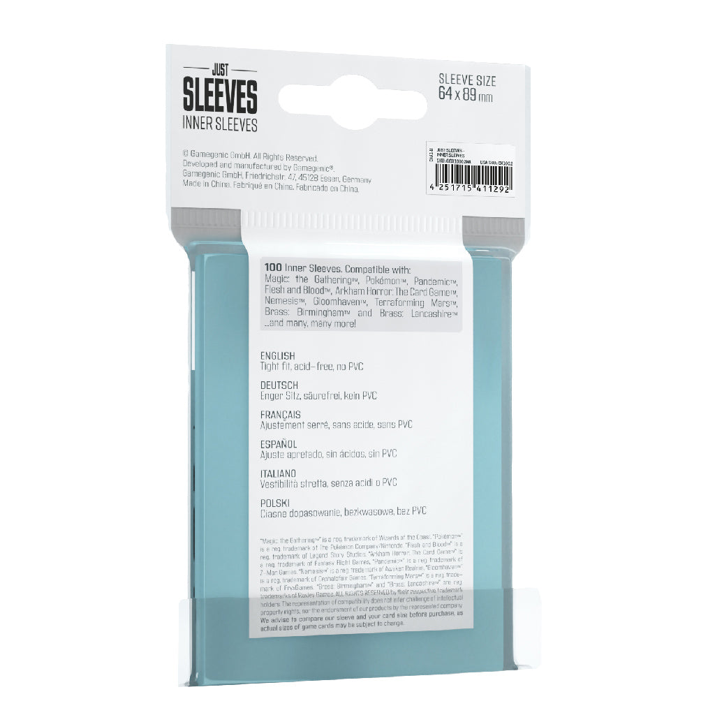 Gamegenic Just Sleeves Inner Sleeves (100)