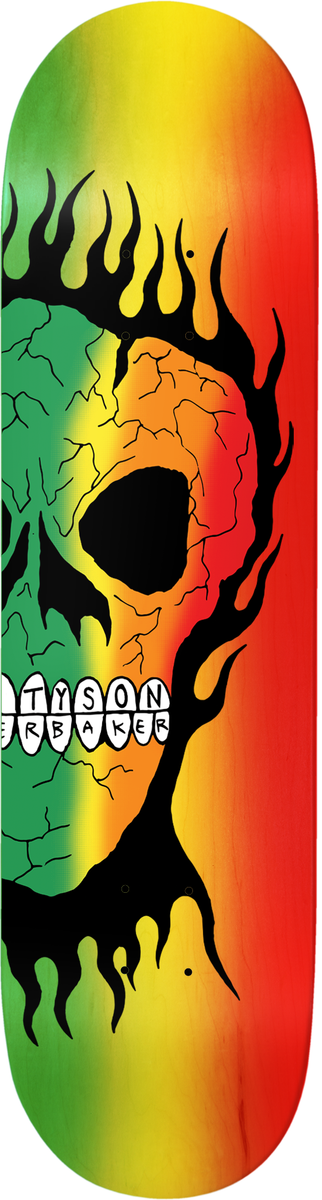 Baker Peterson Rasta Skull 8.25” (B2 Shape) Complete Skateboard