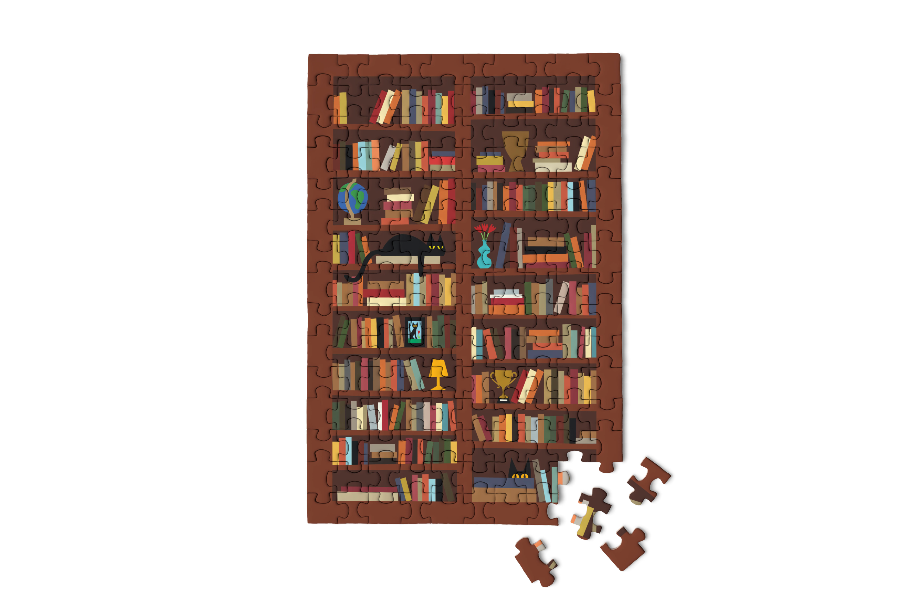 Bookcase Mini jigsaw puzzle book store lover gift