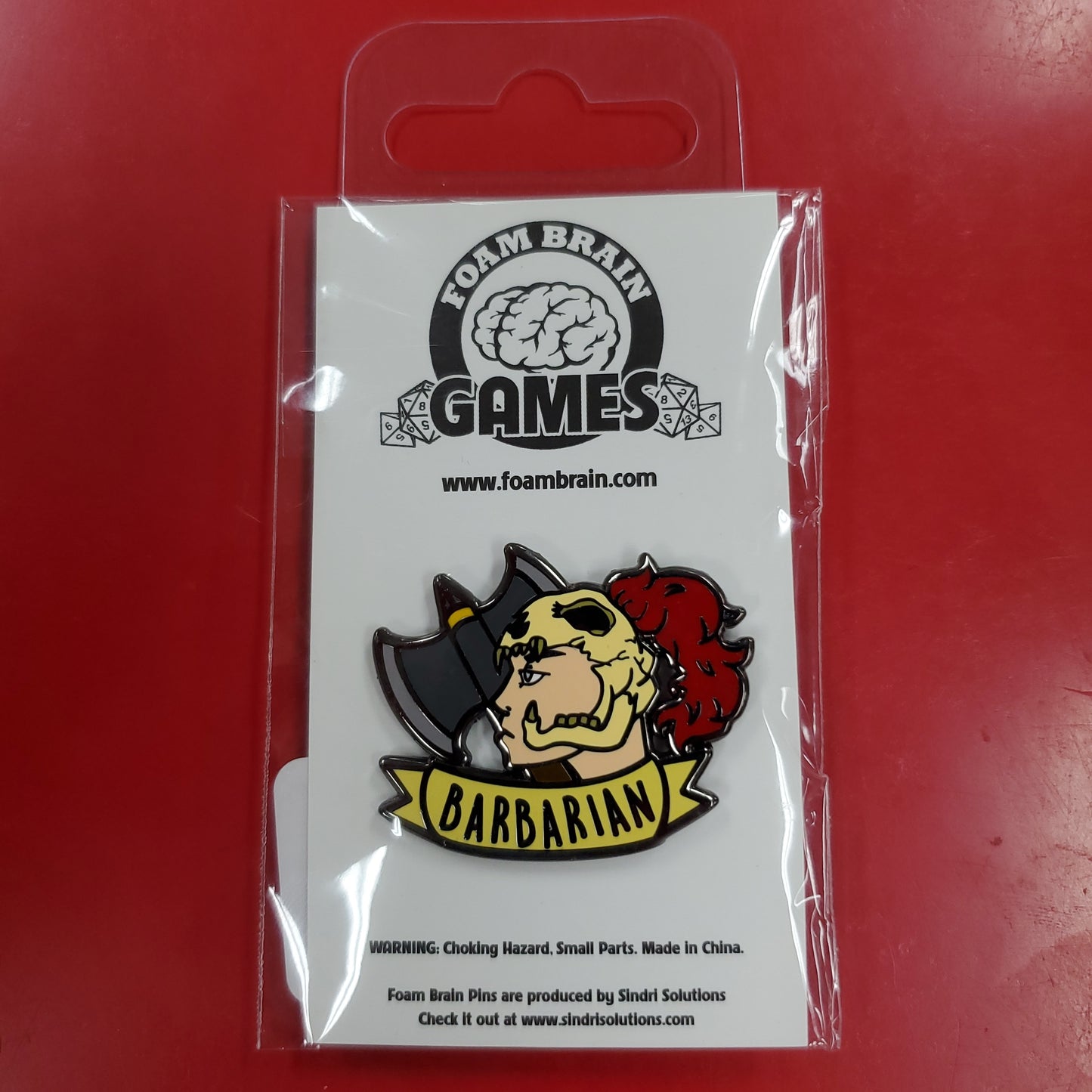 Foam Brain Games RPG Class Pin - Barbarian Banner