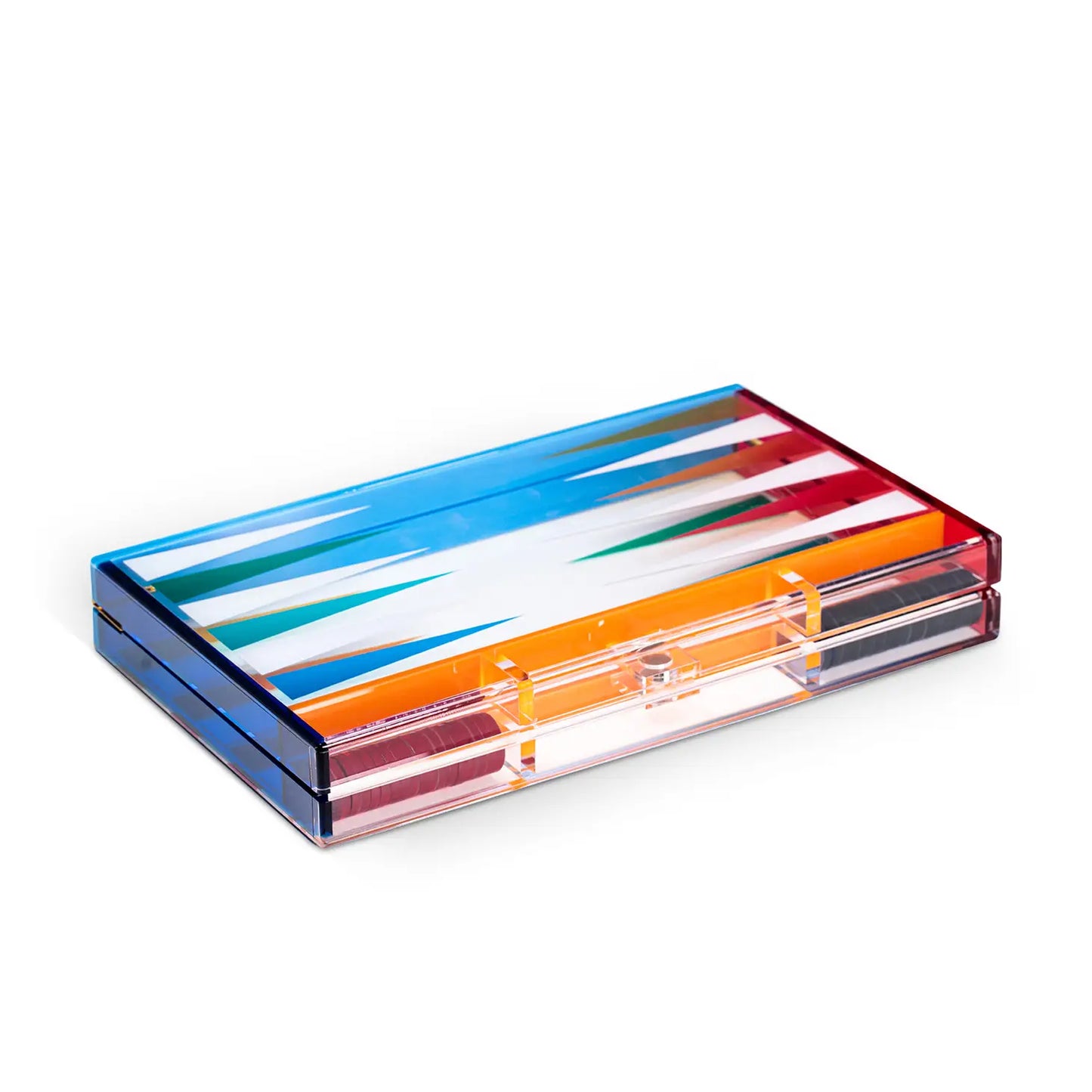 Acrylic Backgammon Set- MultiColor - Bey Berk International