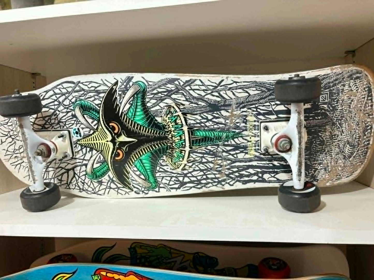 Powell Peralta Tony Hawk Claw White Original 80s USED Complete Skateboard