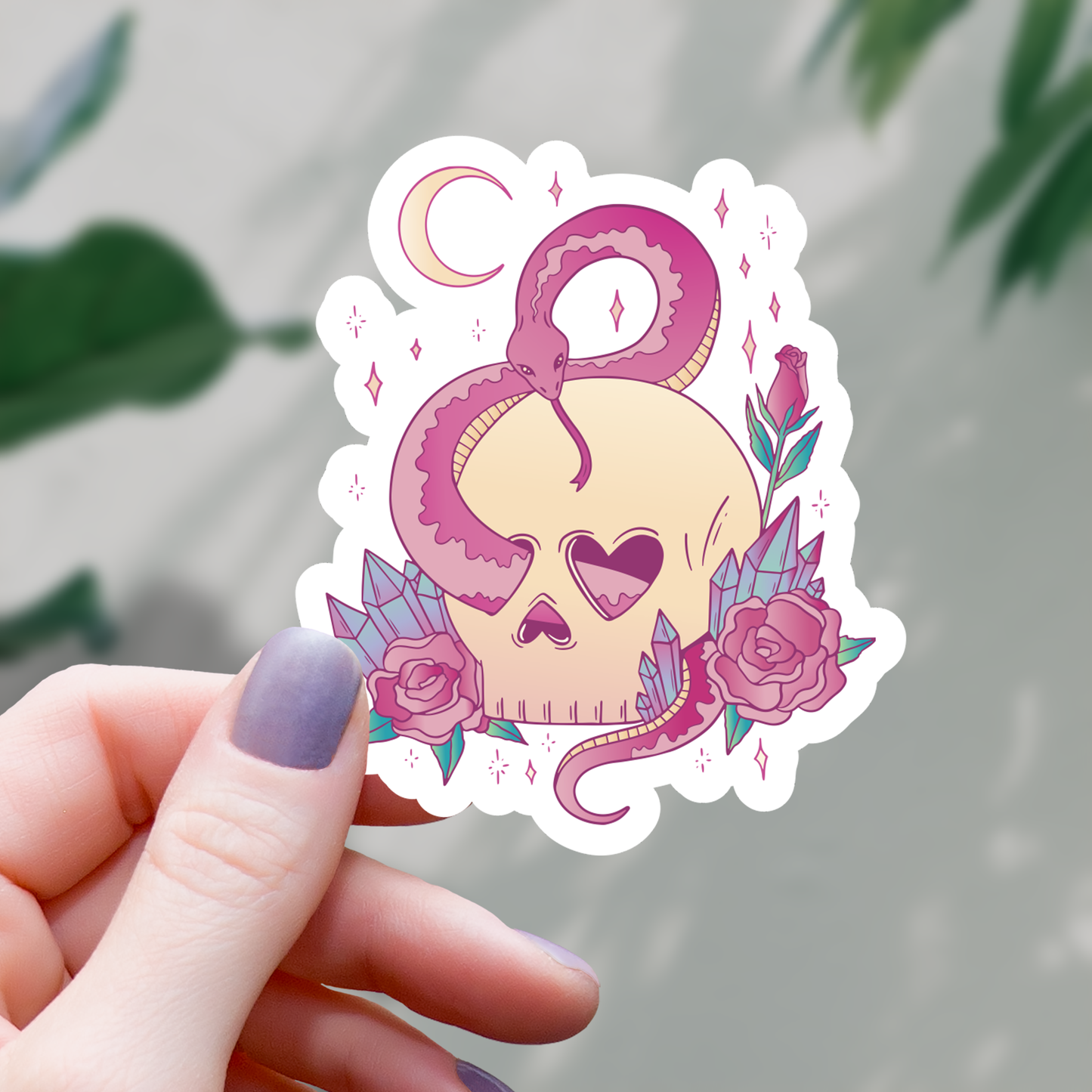 Pastel Gothic Skull Sticker - 3"