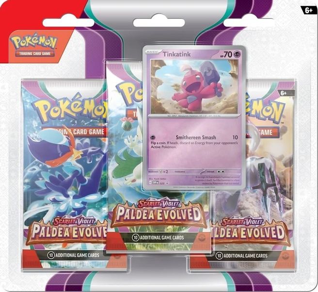 Pokemon: Scarlet & Violet - Paldea Evolved 3-Booster Blister Pack - Tinkatink