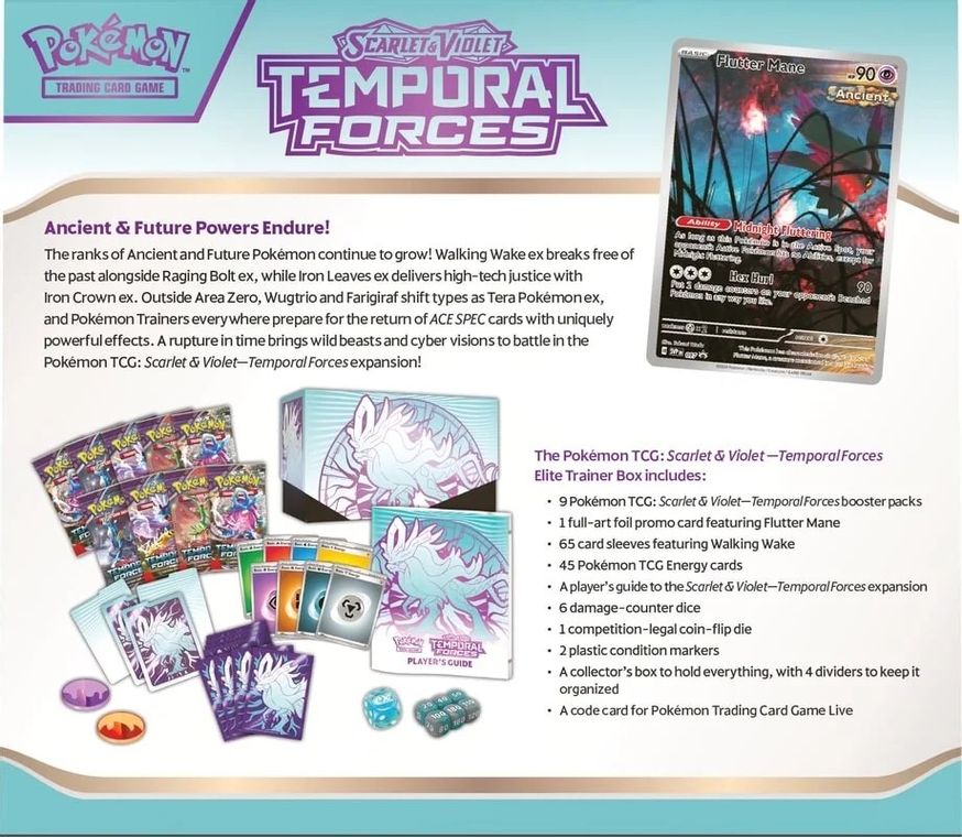 Pokemon: Scarlet & Violet - Temporal Forces Elite Trainer Box - Walking Wake