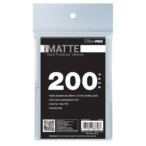Deck Protector Sleeves: PRO Matte Standard - Clear (200ct)