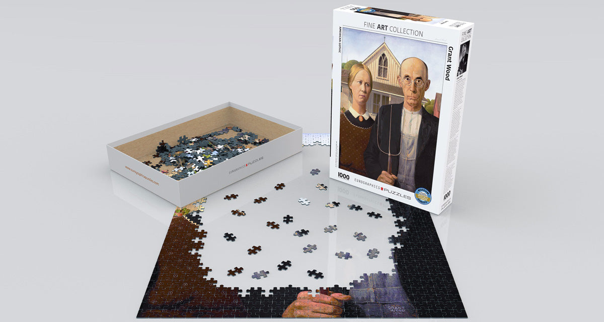 Puzzle: Fine Art Masterpieces - American Gothic by Grant Wood