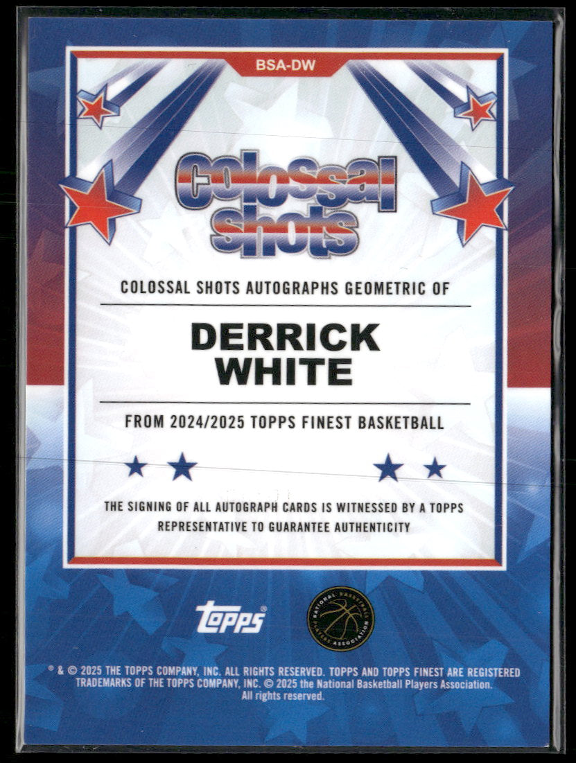 2025 Topps C. S. Auto Blue Geometric Refractor #/99 Derrick White #BSA-DW