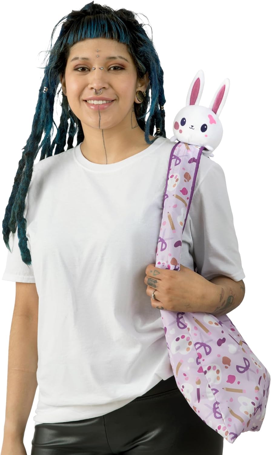 TeeTurtle Plushie Tote Bag: Arts & Crafts Bunny