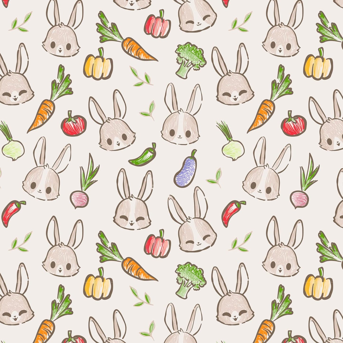 TeeTurtle Plushie Tote Bag: Farmer's Market Bunny