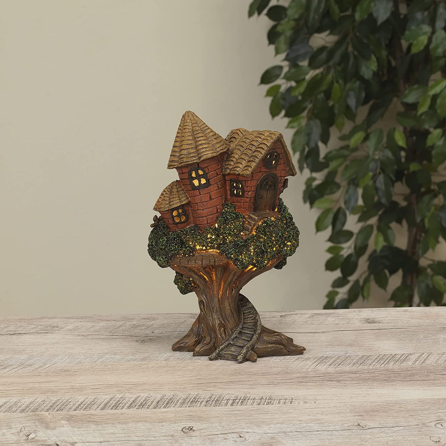 Solar Lighted Gnome Treehouse