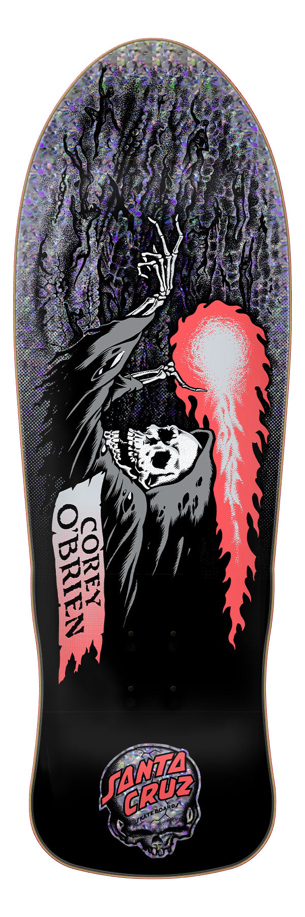 **PRE-ORDER** Santa Cruz O'Brien "Reaper" Silver Kaleidoscope 9.85" Complete Skateboard