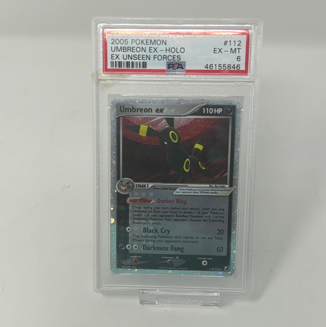 Umbreon EX Holo - Unseen Forces - Graded Pokemon - PSA 6 - Ex Mint