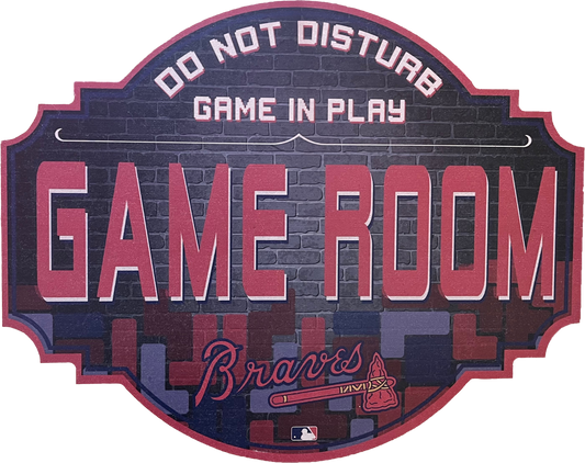 Atlanta Braves 12" Game Room Wood Sign