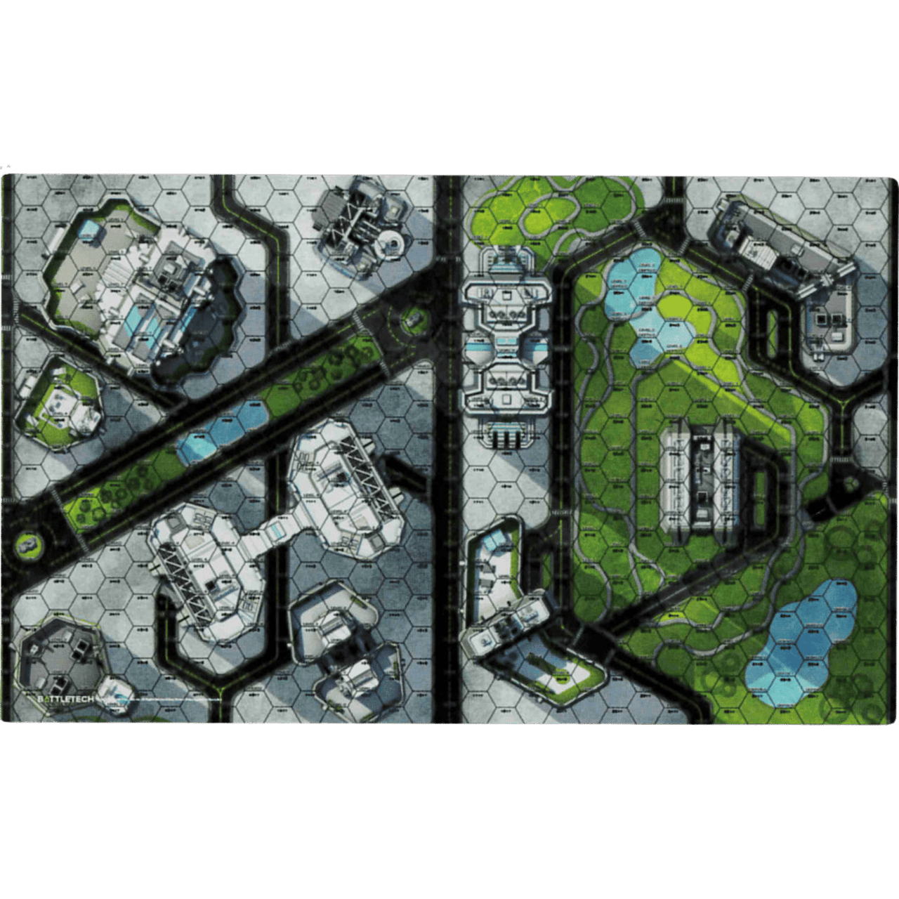 BattleTech: Battle Mat - Cities Central Park/Shopping District