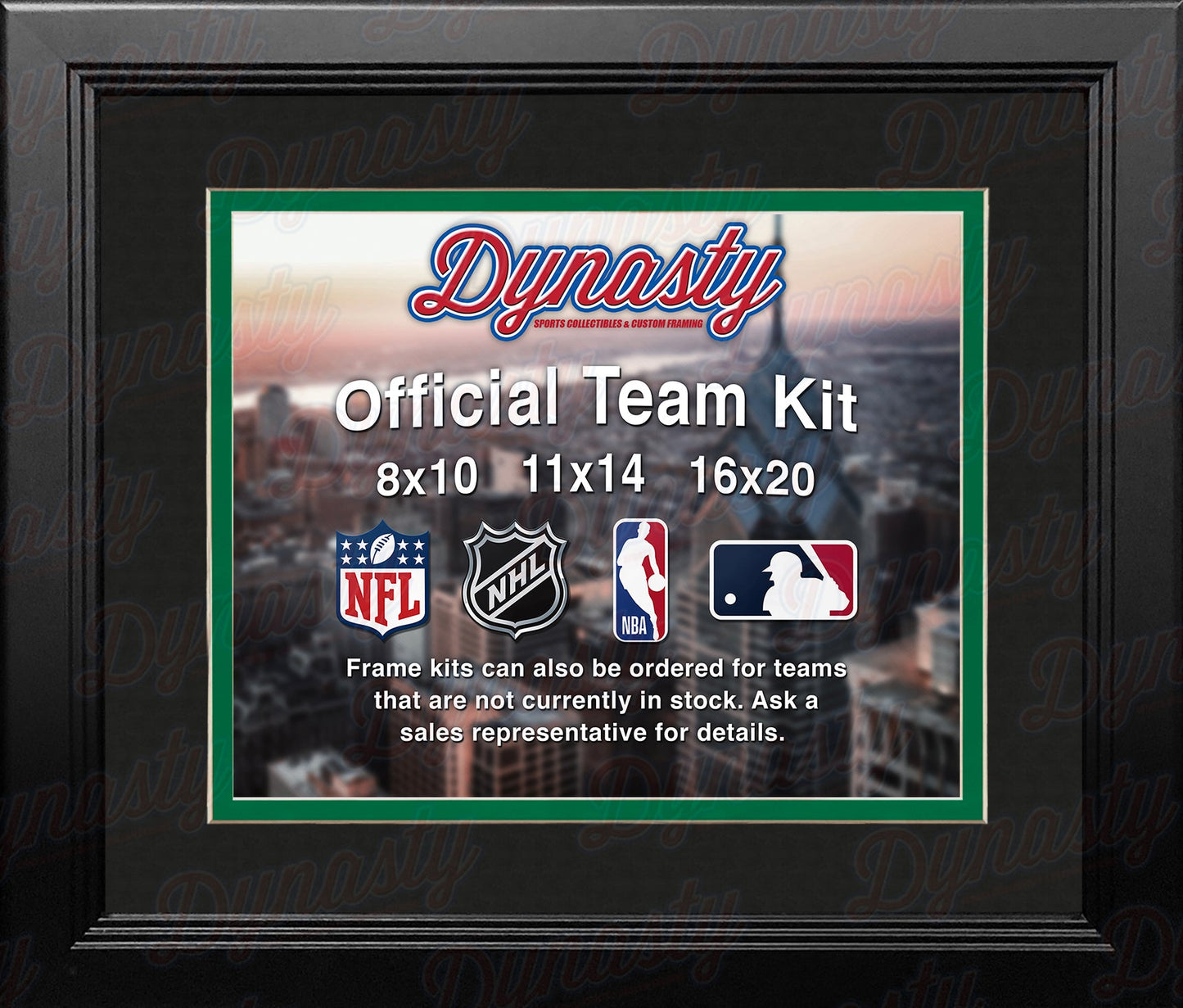 NHL Hockey Photo Picture Frame Kit - Dallas Stars (Black Matting, Green Trim)