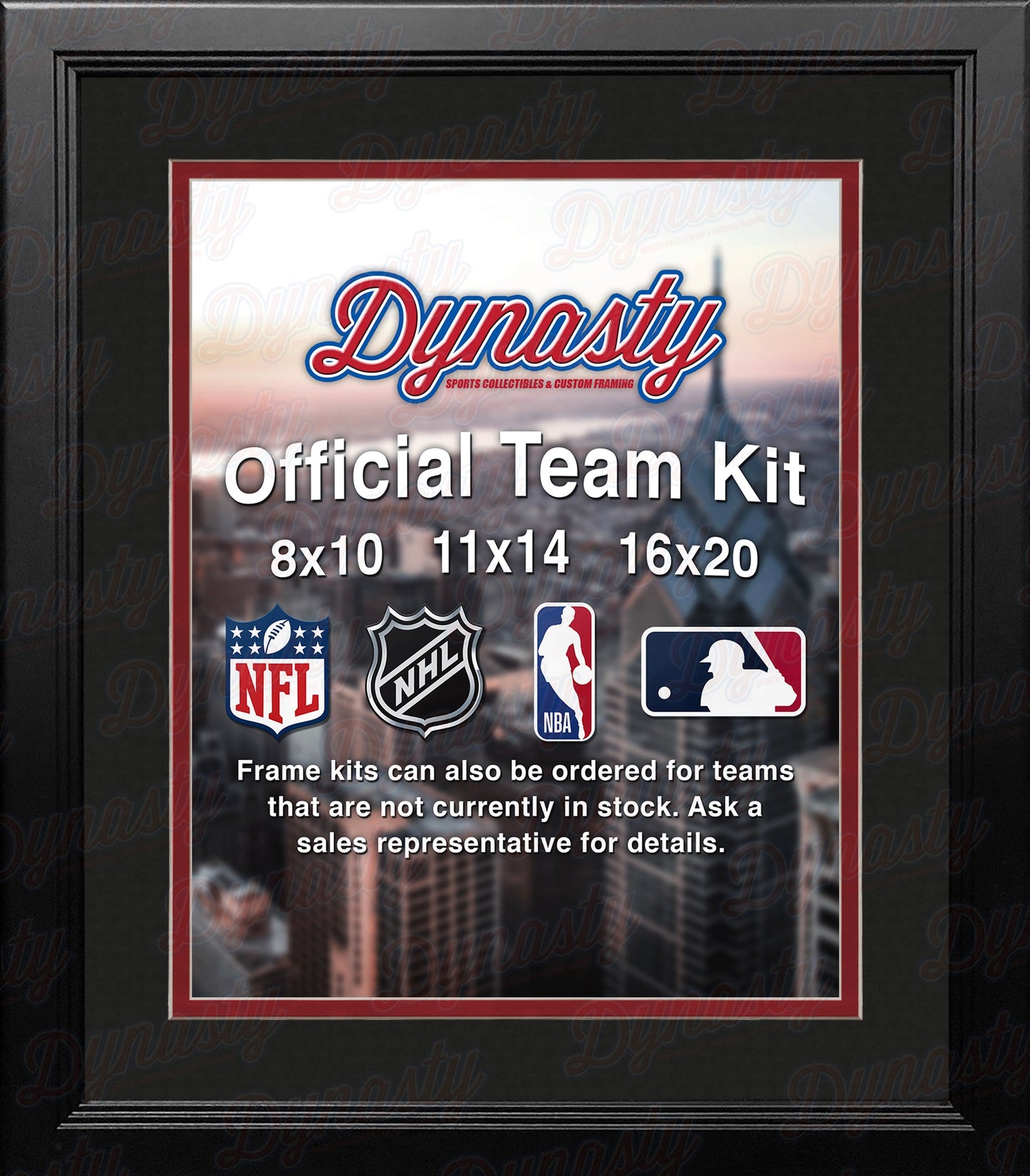 NHL Hockey Photo Picture Frame Kit - Calgary Flames (Black Matting, Red Trim)