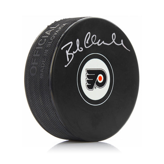 Bob Clarke Autographed Philadelphia Flyers Hockey Logo Puck