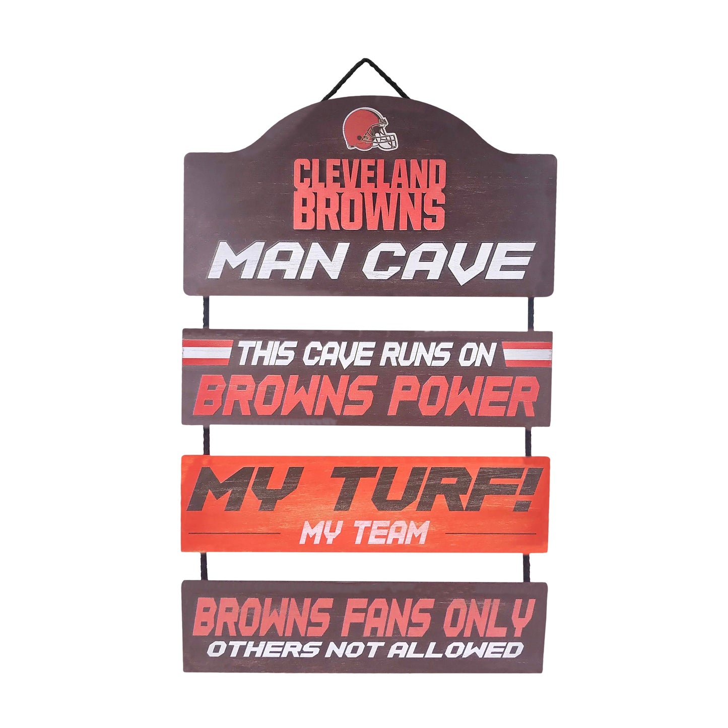 Cleveland Browns Wooden Man Cave Dangle Sign